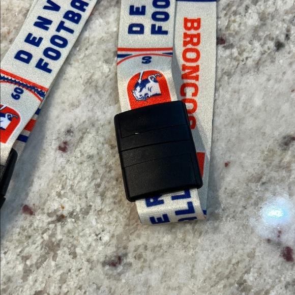 NFL Denver Broncos White and Blue Lanyard - Picture 3 of 4